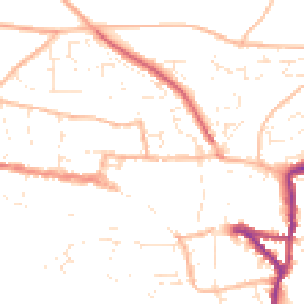 Daytime road noise heatmap for EX17 2AE