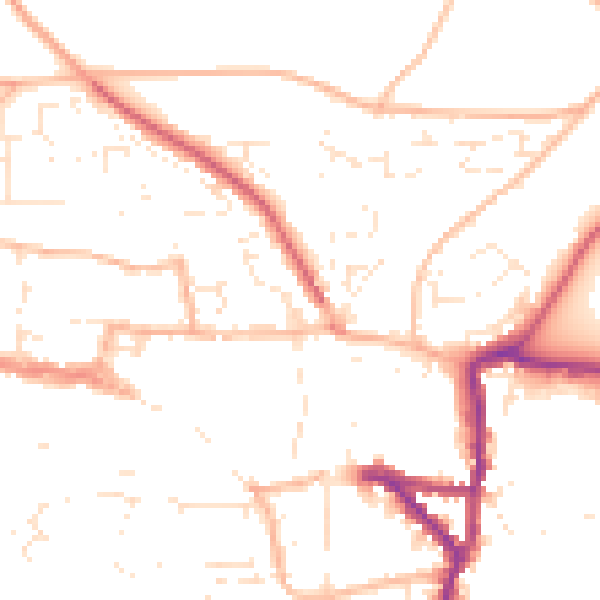 Daytime road noise heatmap for EX17 2AN