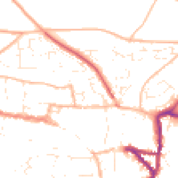 Daytime road noise heatmap for EX17 2AR
