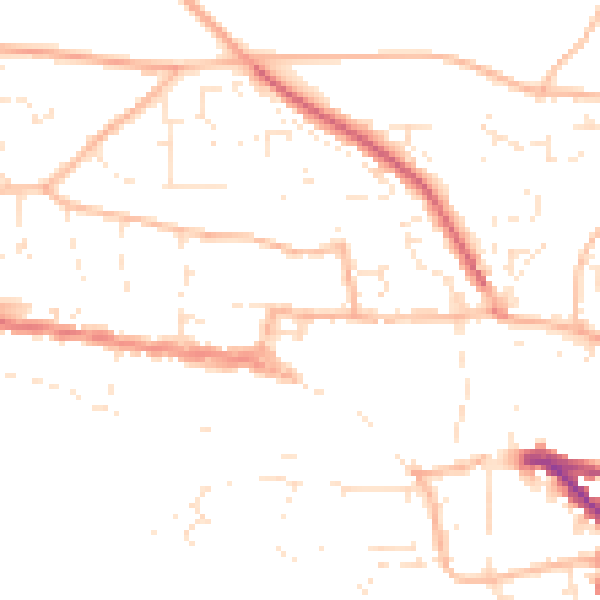 Daytime road noise heatmap for EX17 2BJ