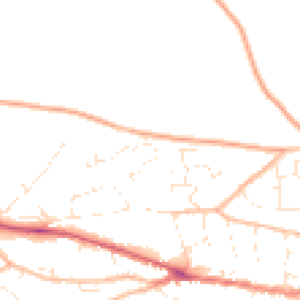 Daytime road noise heatmap for EX17 2DT