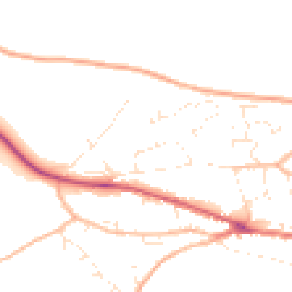 Daytime road noise heatmap for EX17 2EA