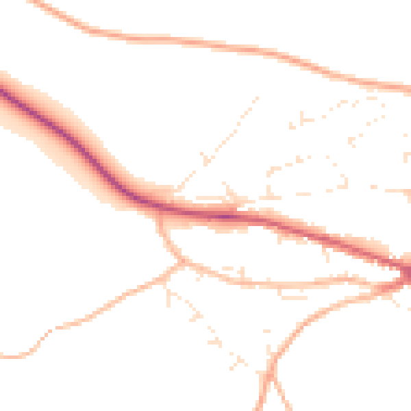 Daytime road noise heatmap for EX17 2ED