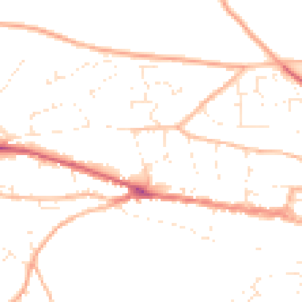 Daytime road noise heatmap for EX17 2EF