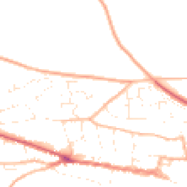 Daytime road noise heatmap for EX17 2EL