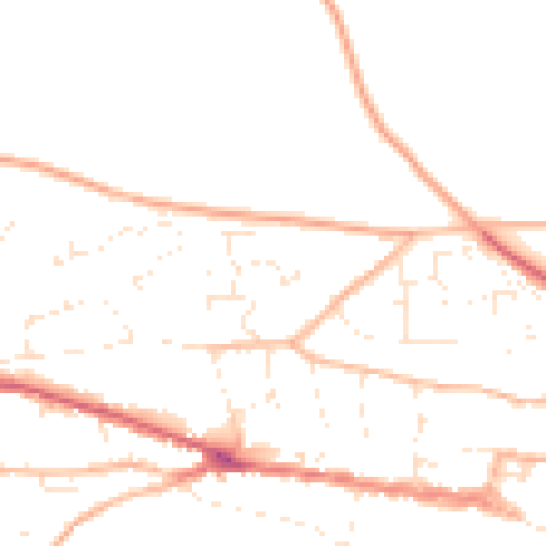 Daytime road noise heatmap for EX17 2EN