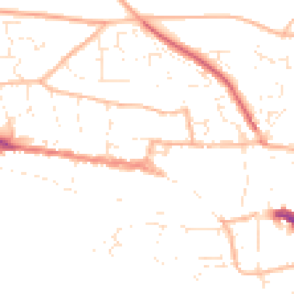 Daytime road noise heatmap for EX17 2EX