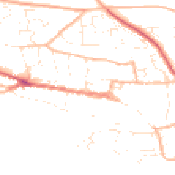 Daytime road noise heatmap for EX17 2FU