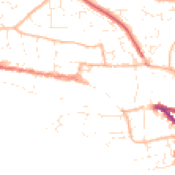 Daytime road noise heatmap for EX17 3AB