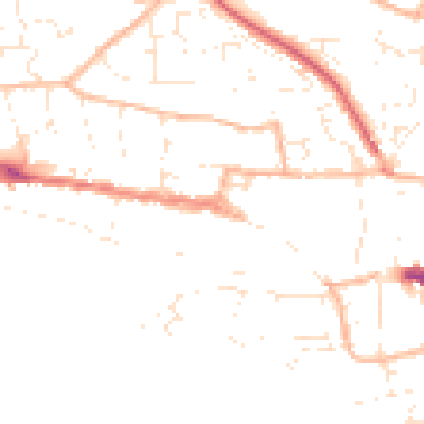 Daytime road noise heatmap for EX17 3AG