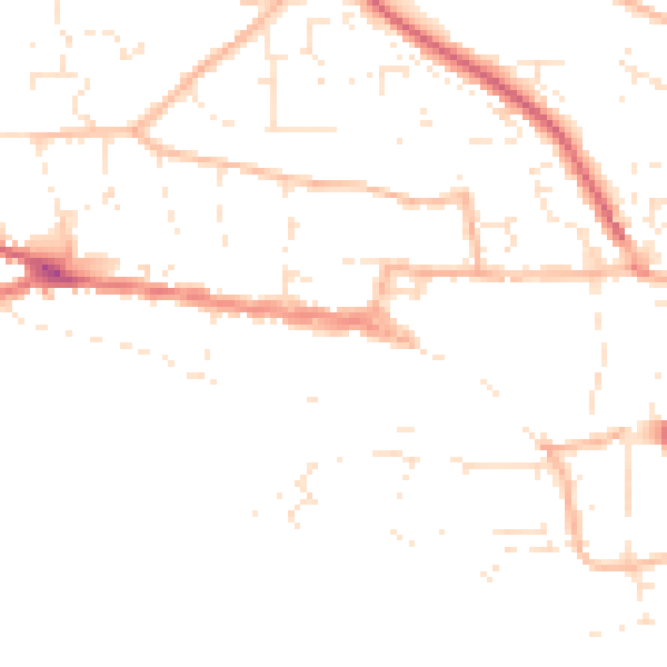 Daytime road noise heatmap for EX17 3AH