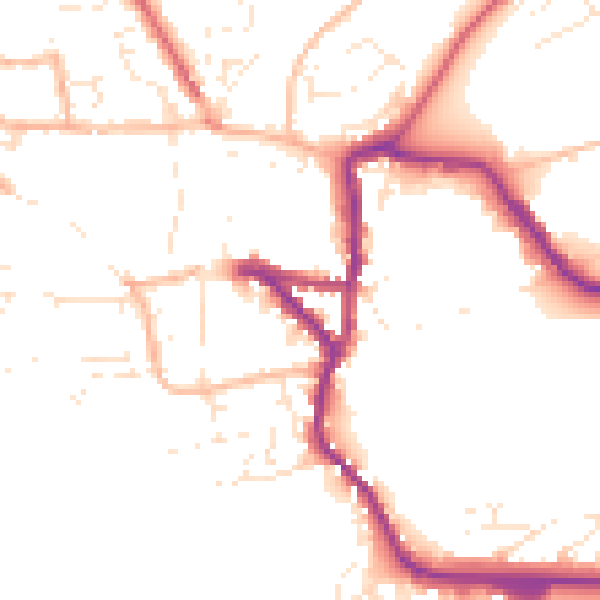 Daytime road noise heatmap for EX17 3BB