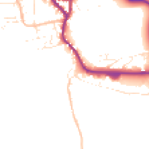 Daytime road noise heatmap for EX17 3BX