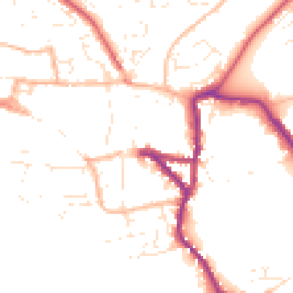 Daytime road noise heatmap for EX17 3DR