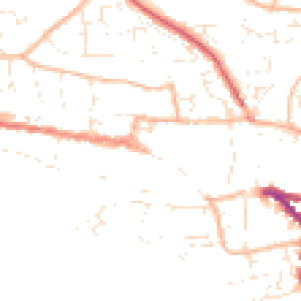 Daytime road noise heatmap for EX17 3DX