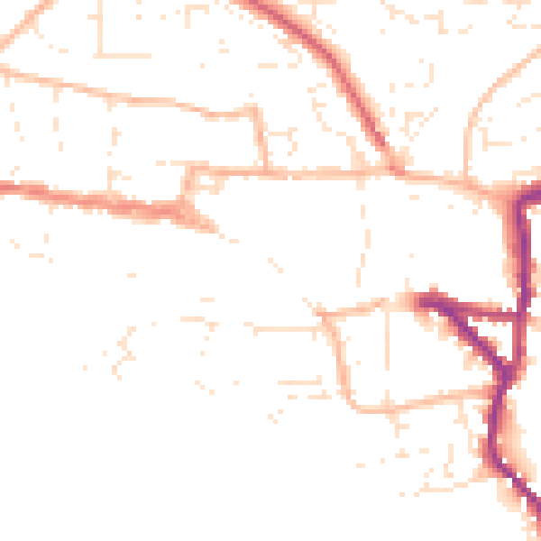Daytime road noise heatmap for EX17 3EA