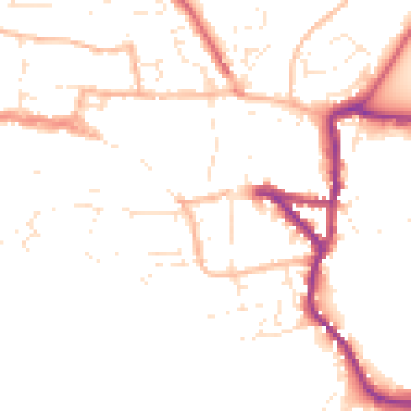 Daytime road noise heatmap for EX17 3EJ