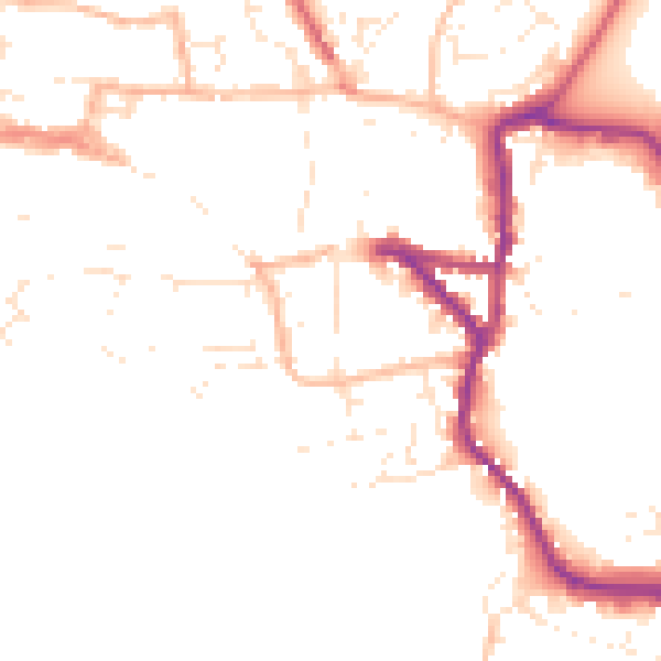 Daytime road noise heatmap for EX17 3EN