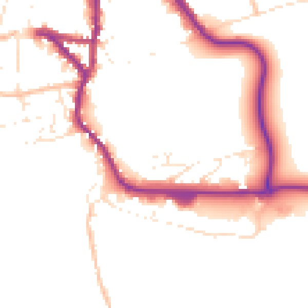 Daytime road noise heatmap for EX17 3FP