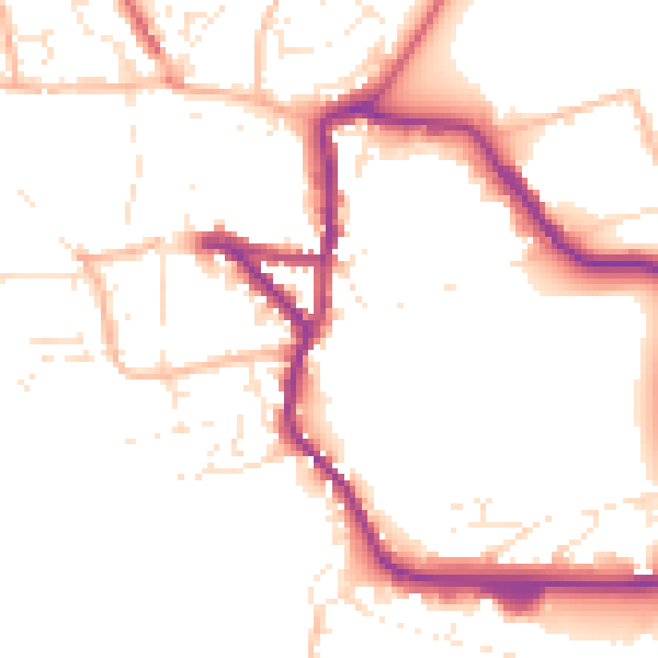 Daytime road noise heatmap for EX17 3FQ