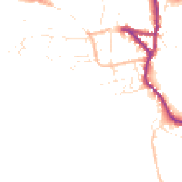 Daytime road noise heatmap for EX17 3HF