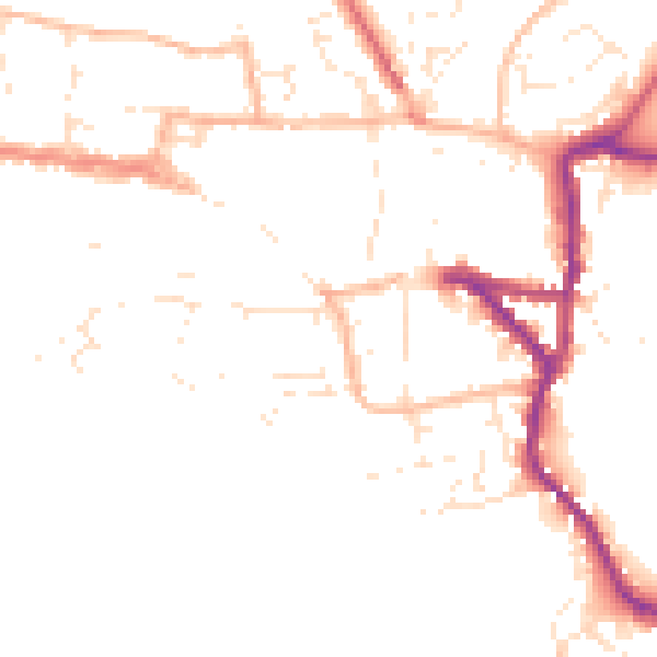 Daytime road noise heatmap for EX17 3HR