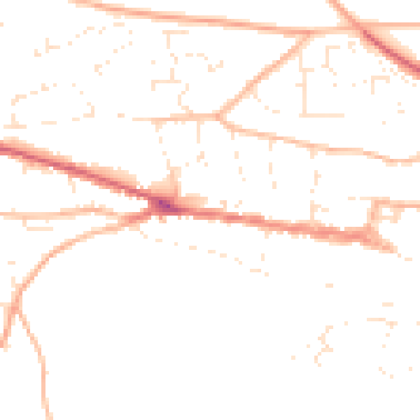 Daytime road noise heatmap for EX17 3LA