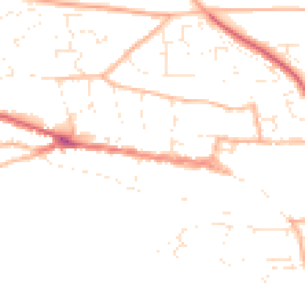 Daytime road noise heatmap for EX17 3LF