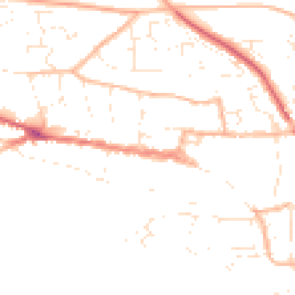 Daytime road noise heatmap for EX17 3LG