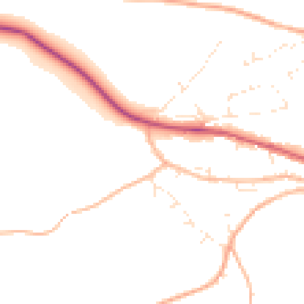 Daytime road noise heatmap for EX17 3PB