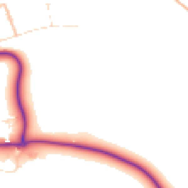 Daytime road noise heatmap for EX17 3PL