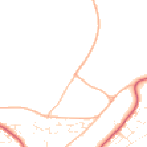 Daytime road noise heatmap for EX17 4AA