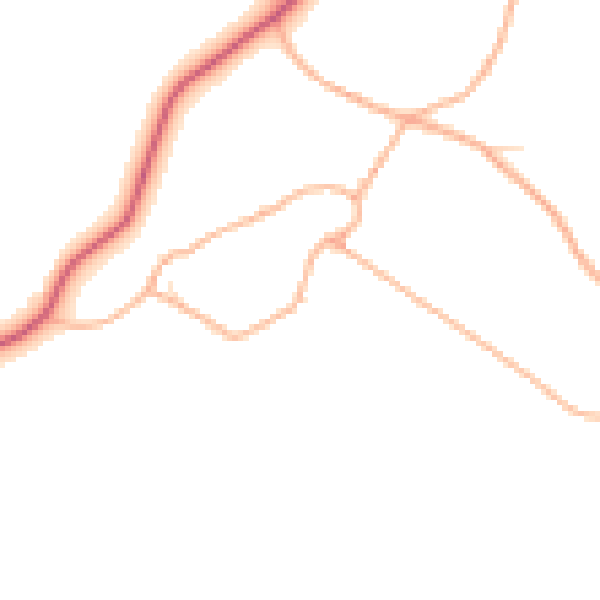 Daytime road noise heatmap for EX17 4AU