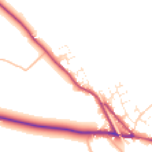 Daytime road noise heatmap for EX17 5HS