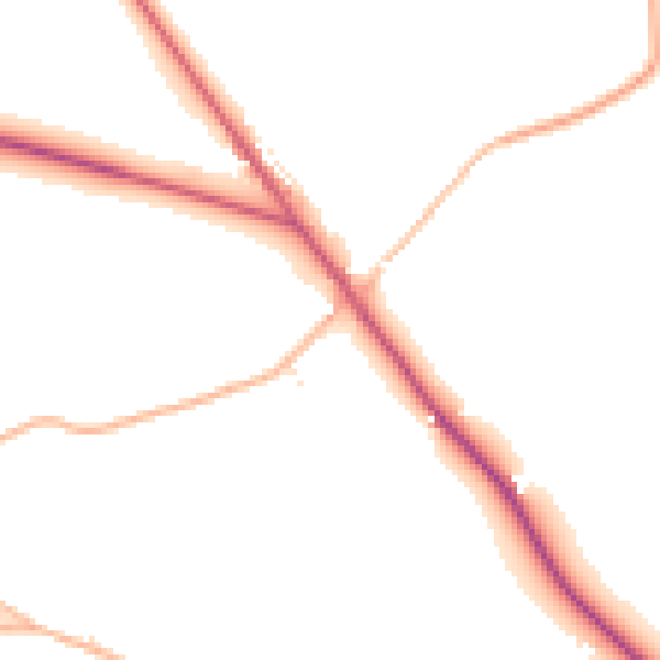 Daytime road noise heatmap for EX17 5LJ