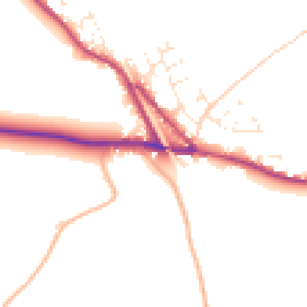 Daytime road noise heatmap for EX17 5ND