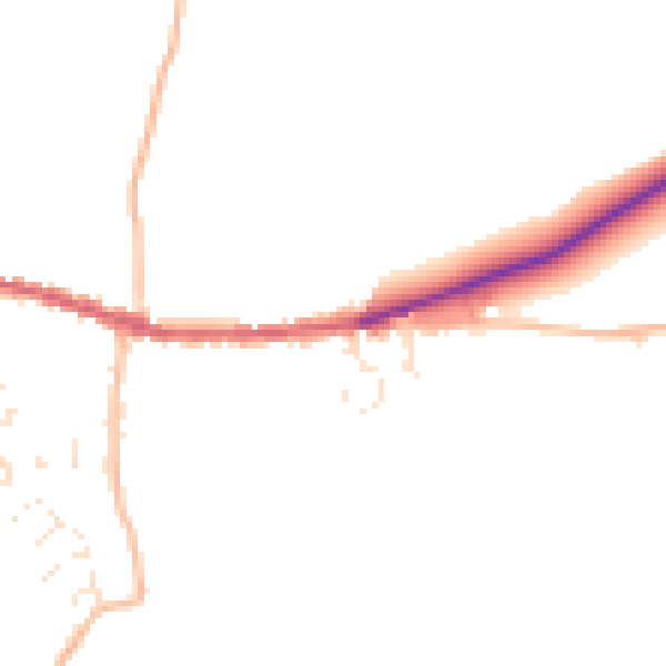 Daytime road noise heatmap for EX17 6BX