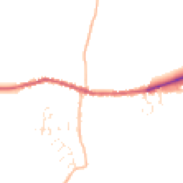Daytime road noise heatmap for EX17 6HB