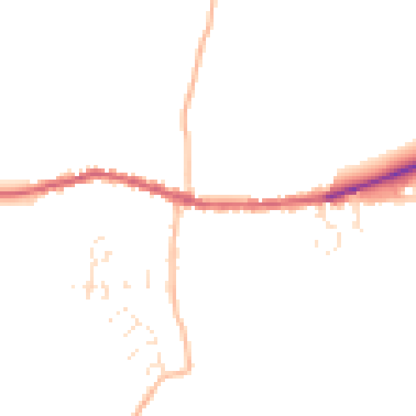 Daytime road noise heatmap for EX17 6HE