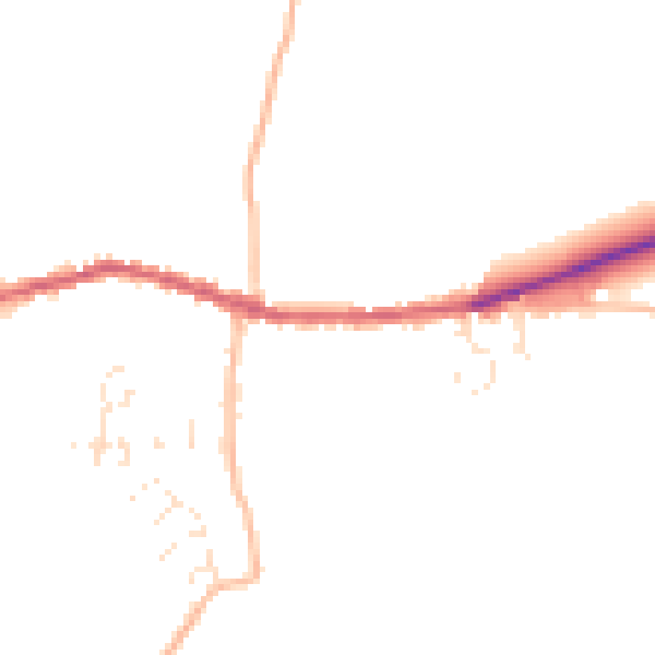 Daytime road noise heatmap for EX17 6HG