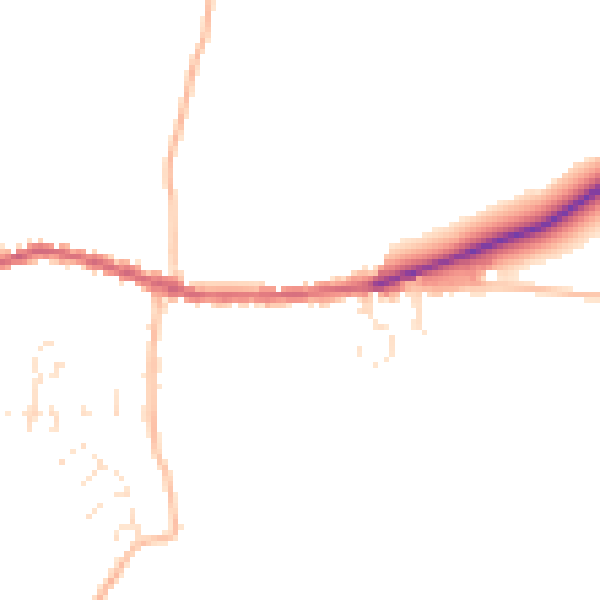 Daytime road noise heatmap for EX17 6HH