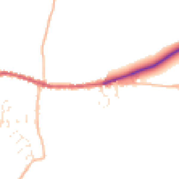 Daytime road noise heatmap for EX17 6HJ