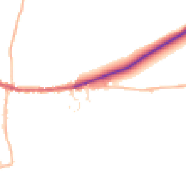 Daytime road noise heatmap for EX17 6HN