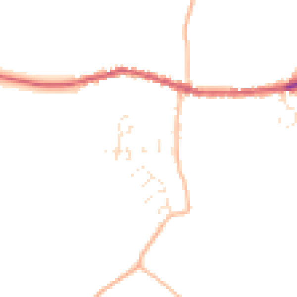 Daytime road noise heatmap for EX17 6HT