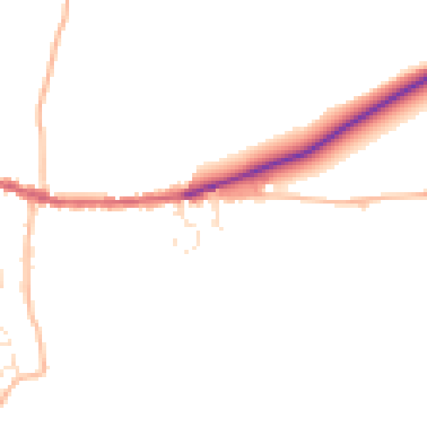 Daytime road noise heatmap for EX17 6JF