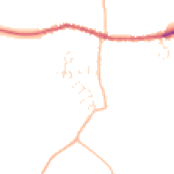 Daytime road noise heatmap for EX17 6LP