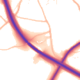 Daytime road noise heatmap for EX2 0AA