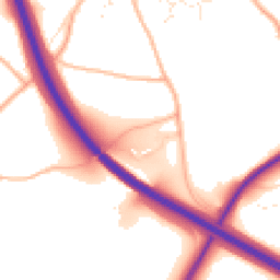 Daytime road noise heatmap for EX2 0AB