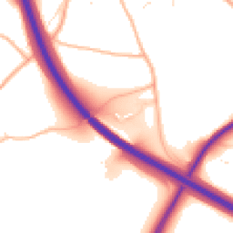 Daytime road noise heatmap for EX2 0AE