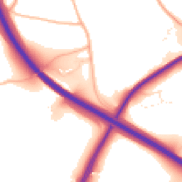 Daytime road noise heatmap for EX2 0AG
